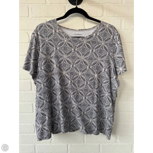 Top Short Sleeve By Croft And Barrow In Blue & Tan, Size: 2x