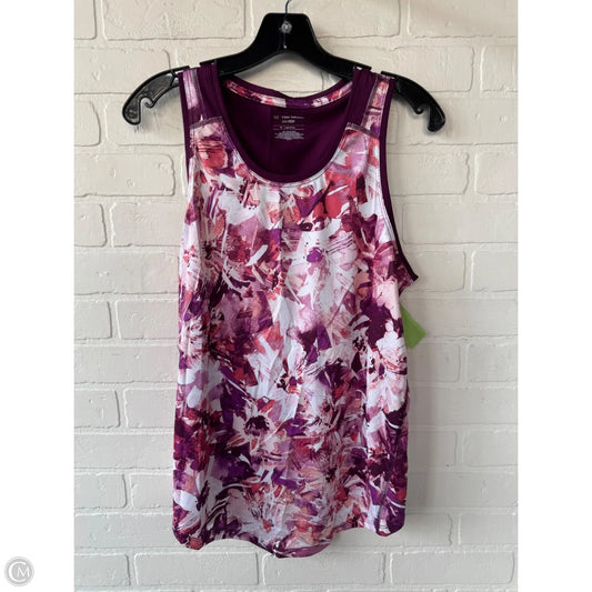 Athletic Tank Top By Tek Gear In Purple & White, Size: M
