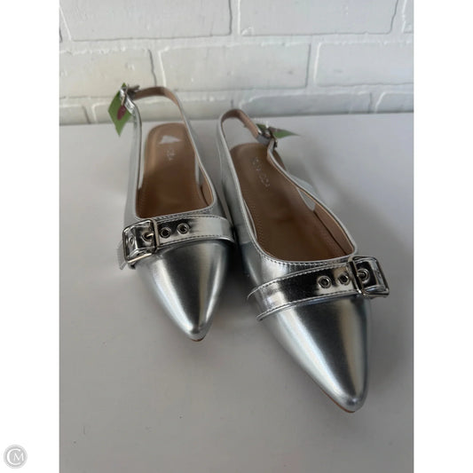 Shoes Flats By Top Moda In Silver, Size: 9