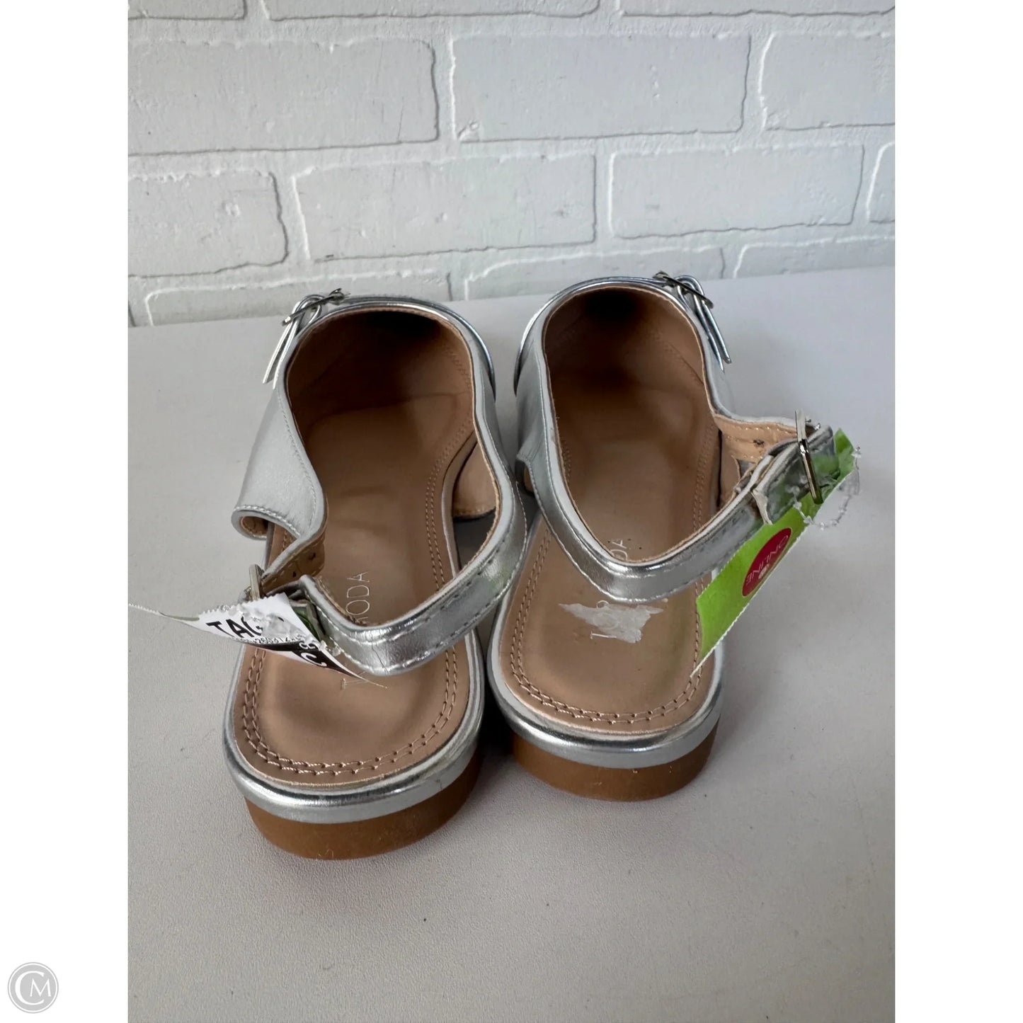 Shoes Flats By Top Moda In Silver, Size: 9