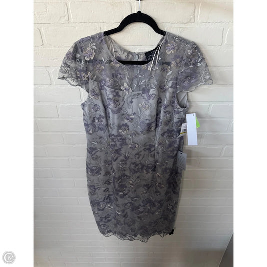 Dress Party Midi By Alex Evenings In Grey & Purple, Size: L