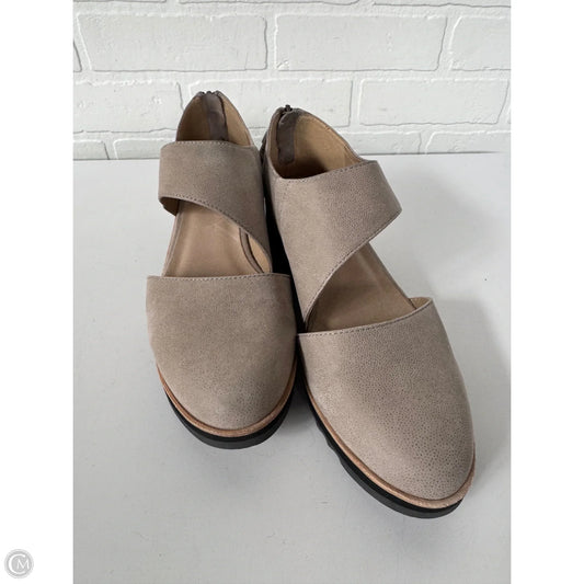 Shoes Heels Wedge By Eileen Fisher In Taupe, Size: 9