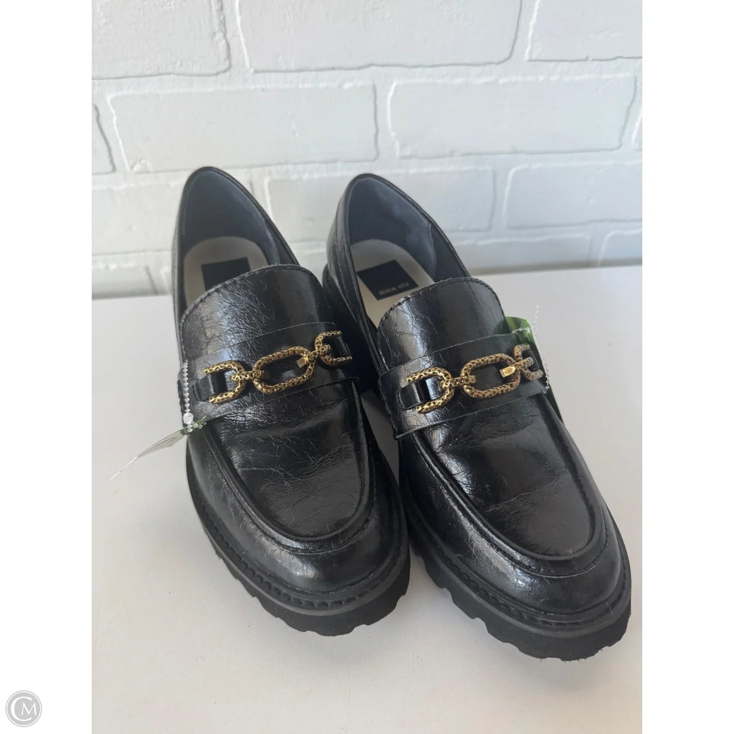 Shoes Heels Block By Dolce Vita In Black & Gold, Size: 8