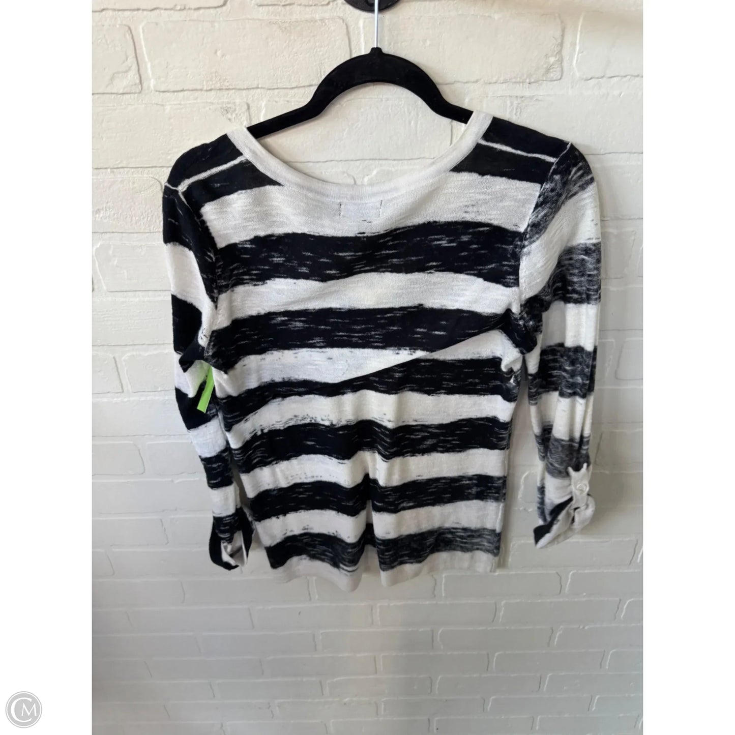 Top 3/4 Sleeve By Ana In Black & White, Size: M