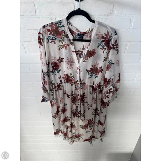 Tunic 3/4 Sleeve By Torrid In Cream & Orange, Size: 2x
