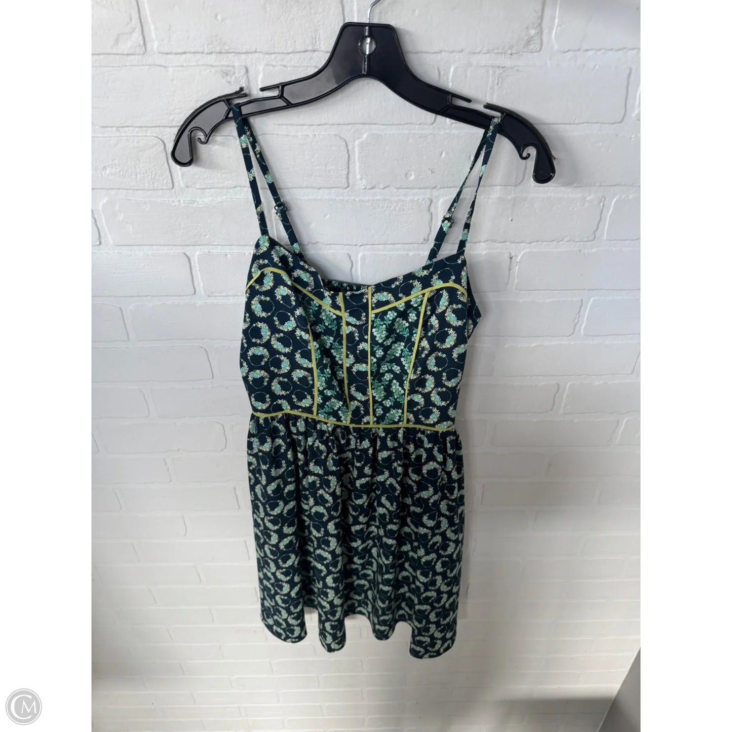 Dress Casual Short By Lc Lauren Conrad In Green & Yellow, Size: S