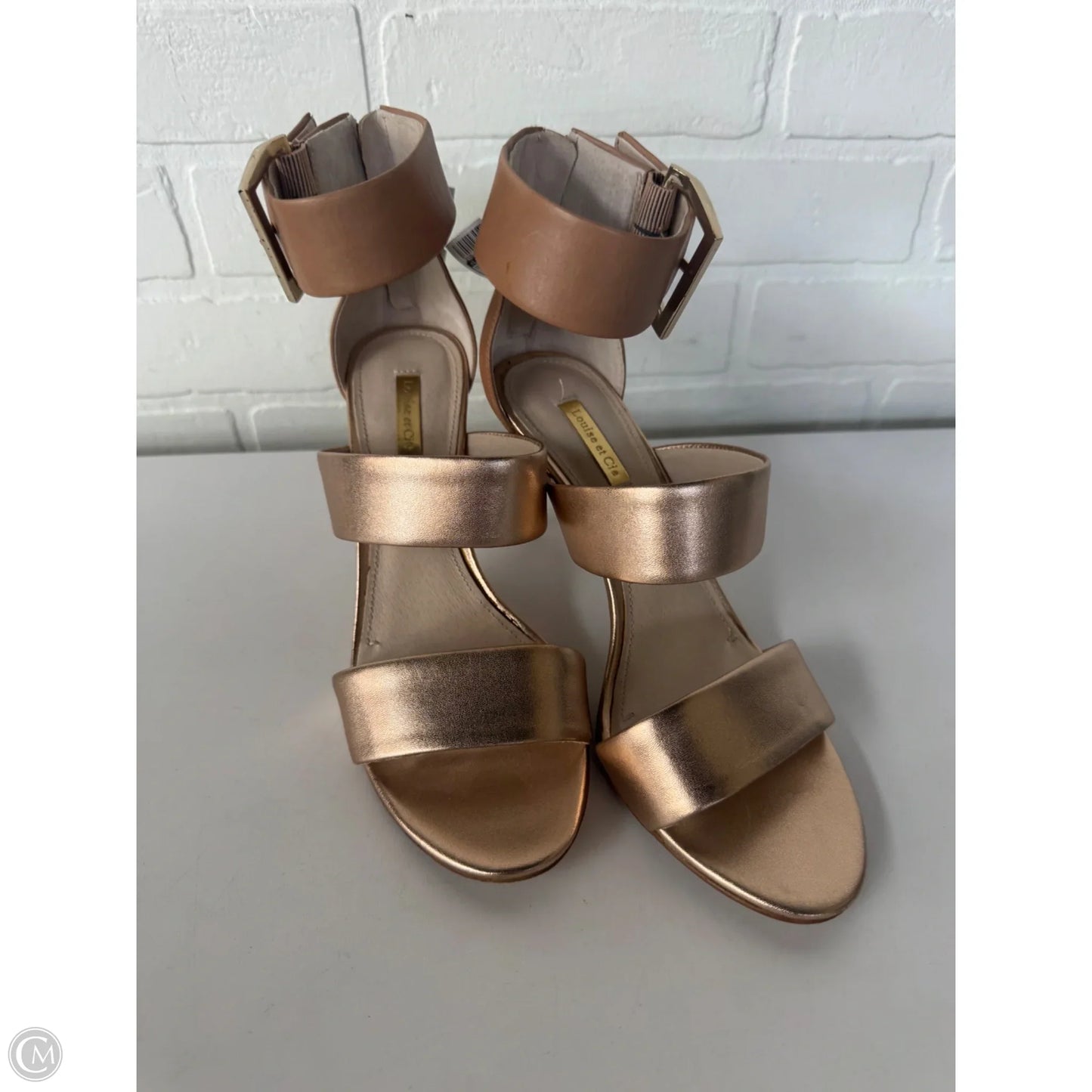 Sandals Heels Stiletto By Louise Et Cie In Gold, Size: 9