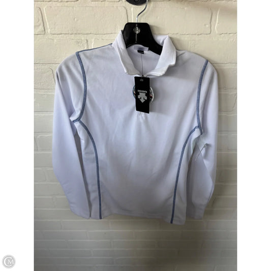 Athletic Top Long Sleeve Collar By Cmc In Blue & White, Size: Xs