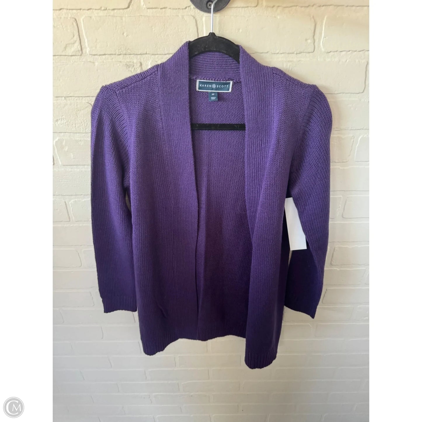 Sweater Cardigan By Karen Scott In Purple, Size: Xsp