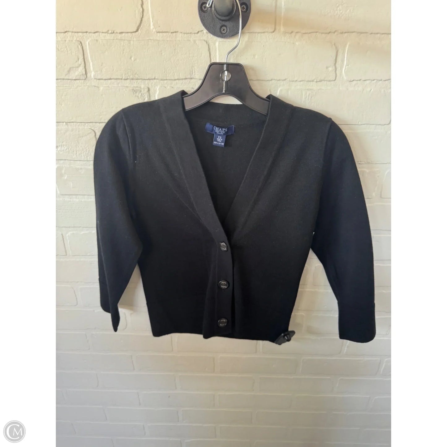 Sweater Cardigan By Chaps In Black, Size: Sp