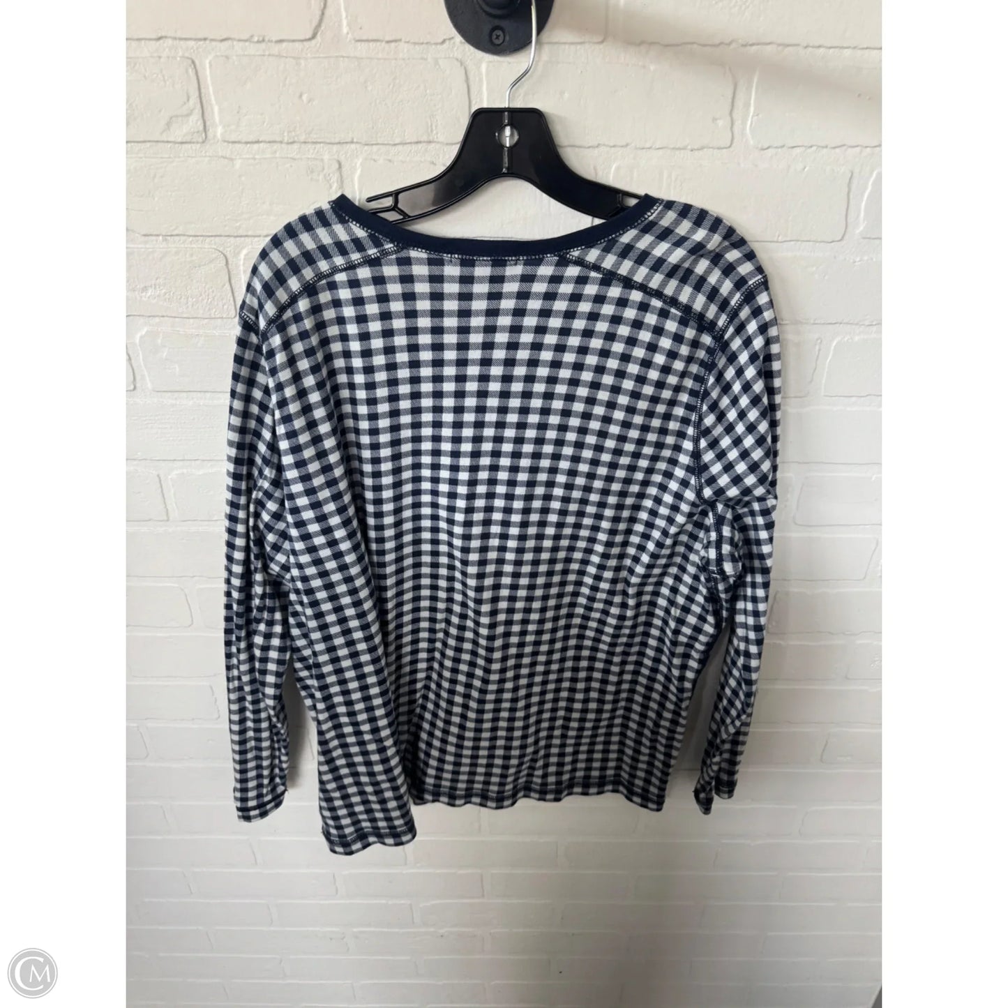 Top Long Sleeve By Chaps In Blue & White, Size: 3x