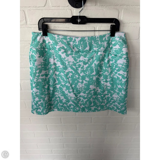 Athletic Skort By Adidas In Green & White, Size: 12