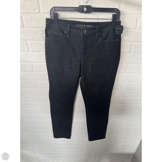 Jeans Straight By Lands End In Black Denim, Size: 10