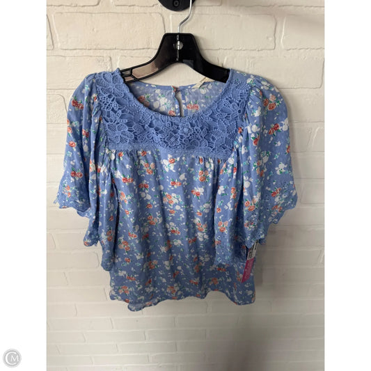 Top Short Sleeve By Matilda Jane In Blue & White, Size: M