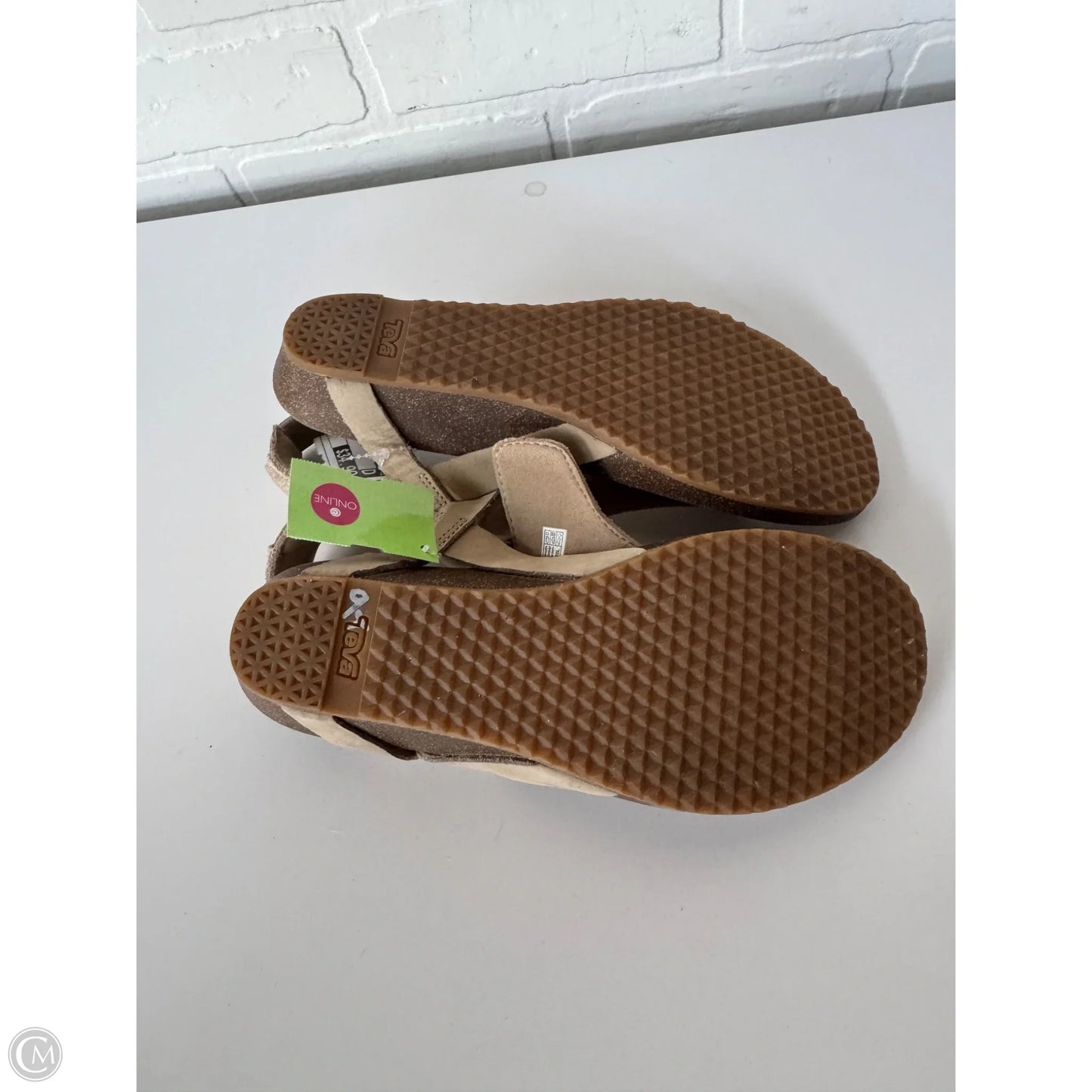 Sandals Flats By Teva In Gold & Tan, Size: 9
