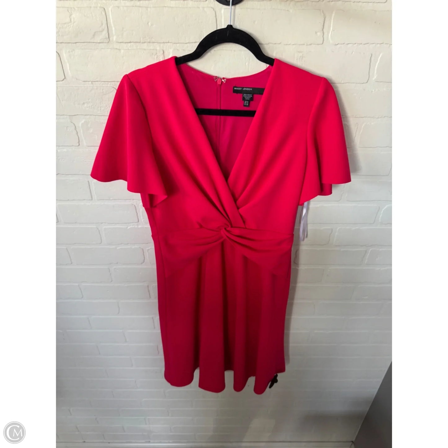 Dress Party Midi By Maggy London In Coral, Size: M