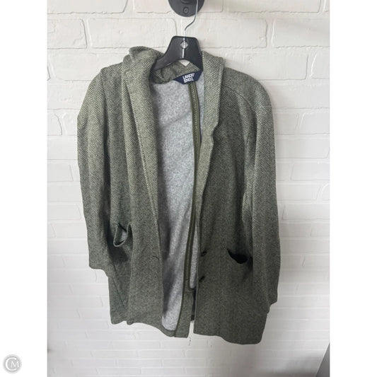 Coat Peacoat By Lands End In Green, Size: 1x