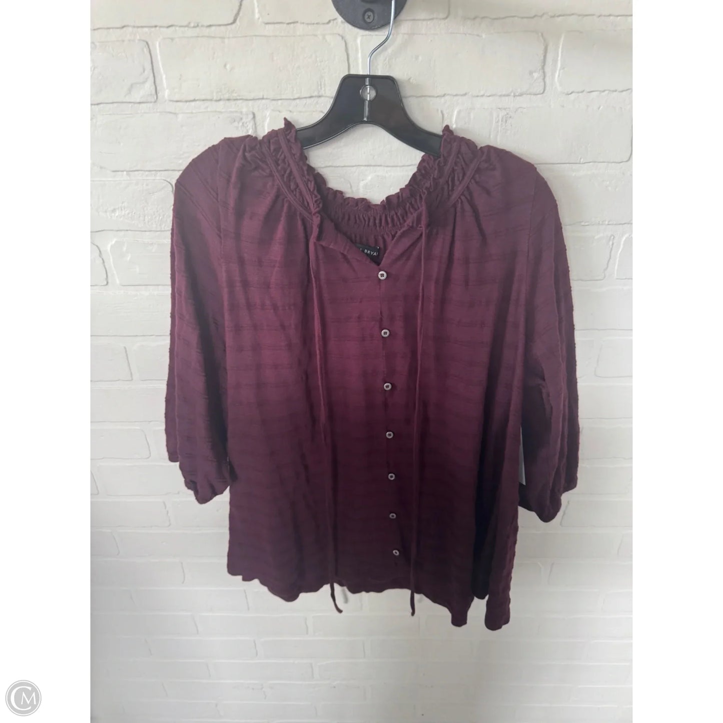 Top 3/4 Sleeve By Lane Bryant In Maroon, Size: 1x