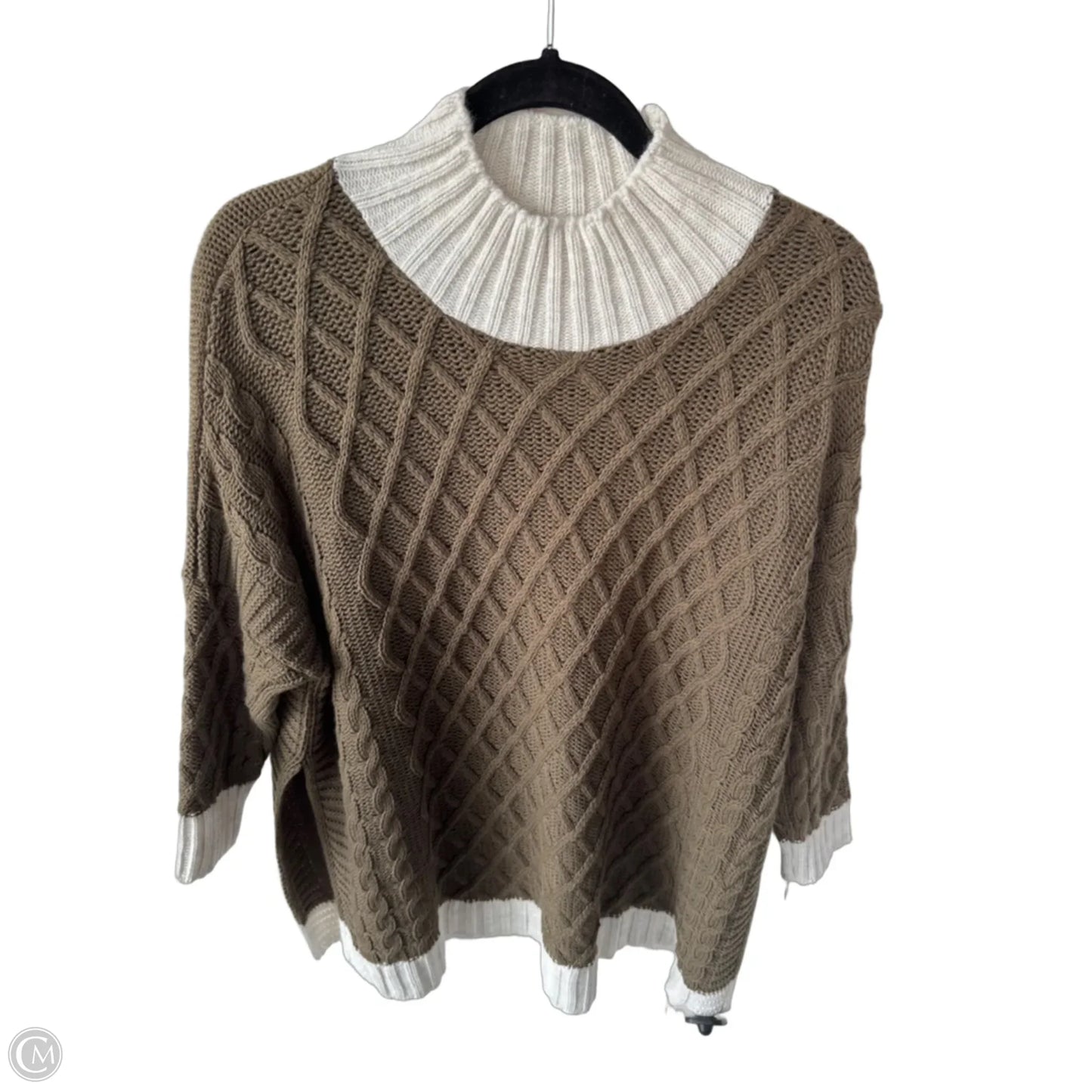 Poncho By Mer Sea In Brown & Cream, Size: Osfm
