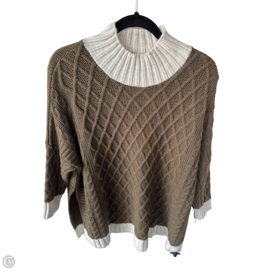 Poncho By Mer Sea In Brown & Cream, Size: Osfm