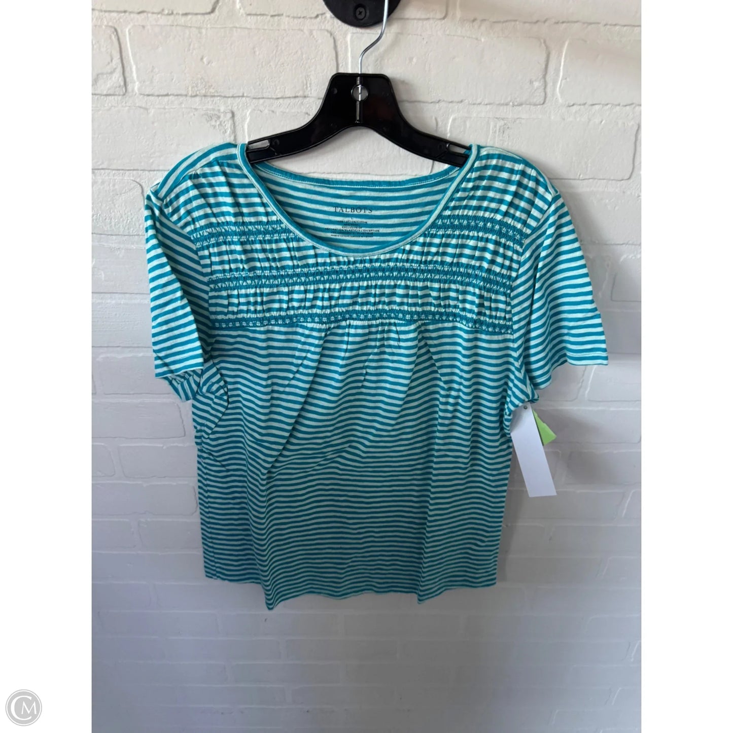 Top Short Sleeve By Talbots In Blue, Size: L