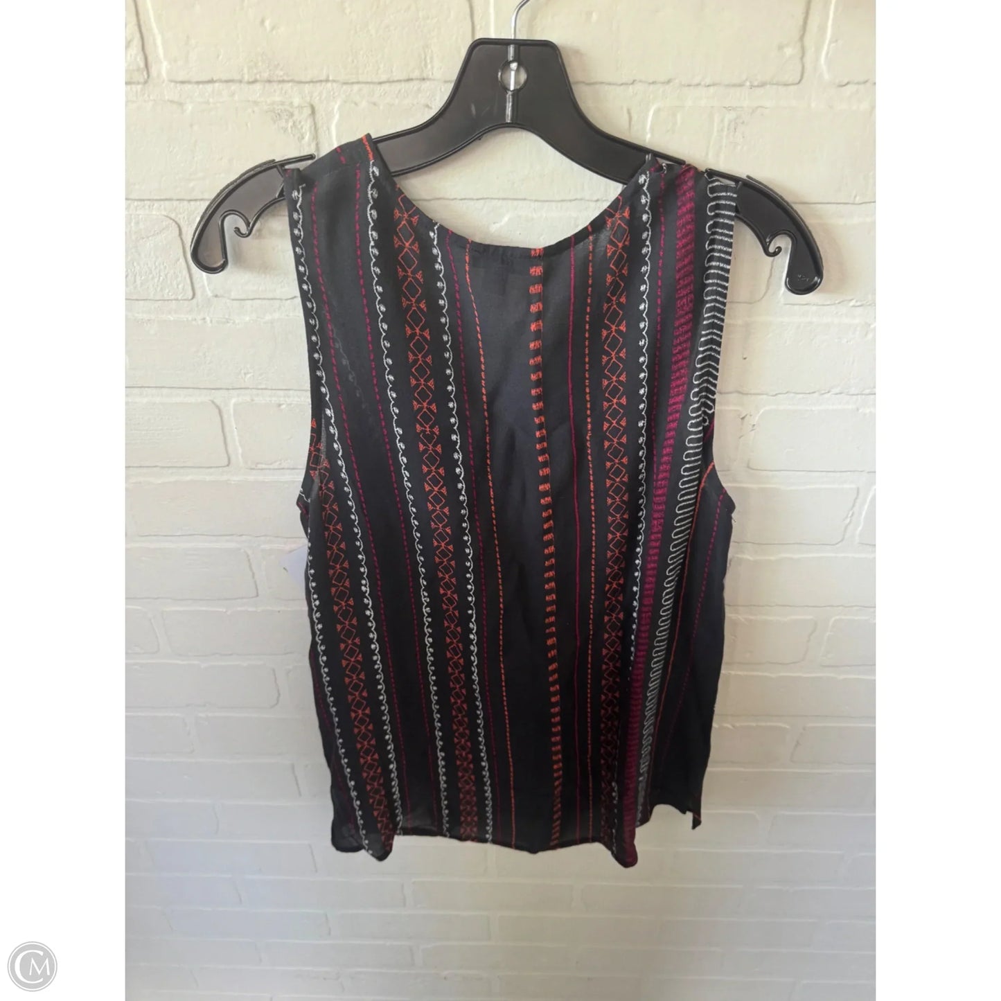 Top Sleeveless By Allison Joy In Black & Orange, Size: S