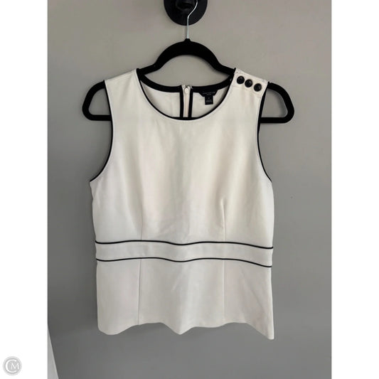 Blouse Sleeveless By Ann Taylor In Black & White, Size: Lp