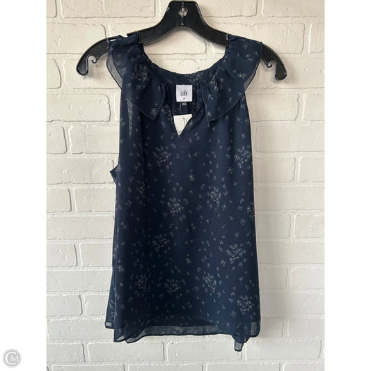 Blouse Sleeveless By Cabi In Blue & Yellow, Size: M
