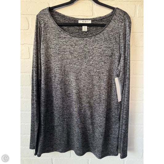 Top Long Sleeve Basic By White House Black Market In Black & Silver, Size: L
