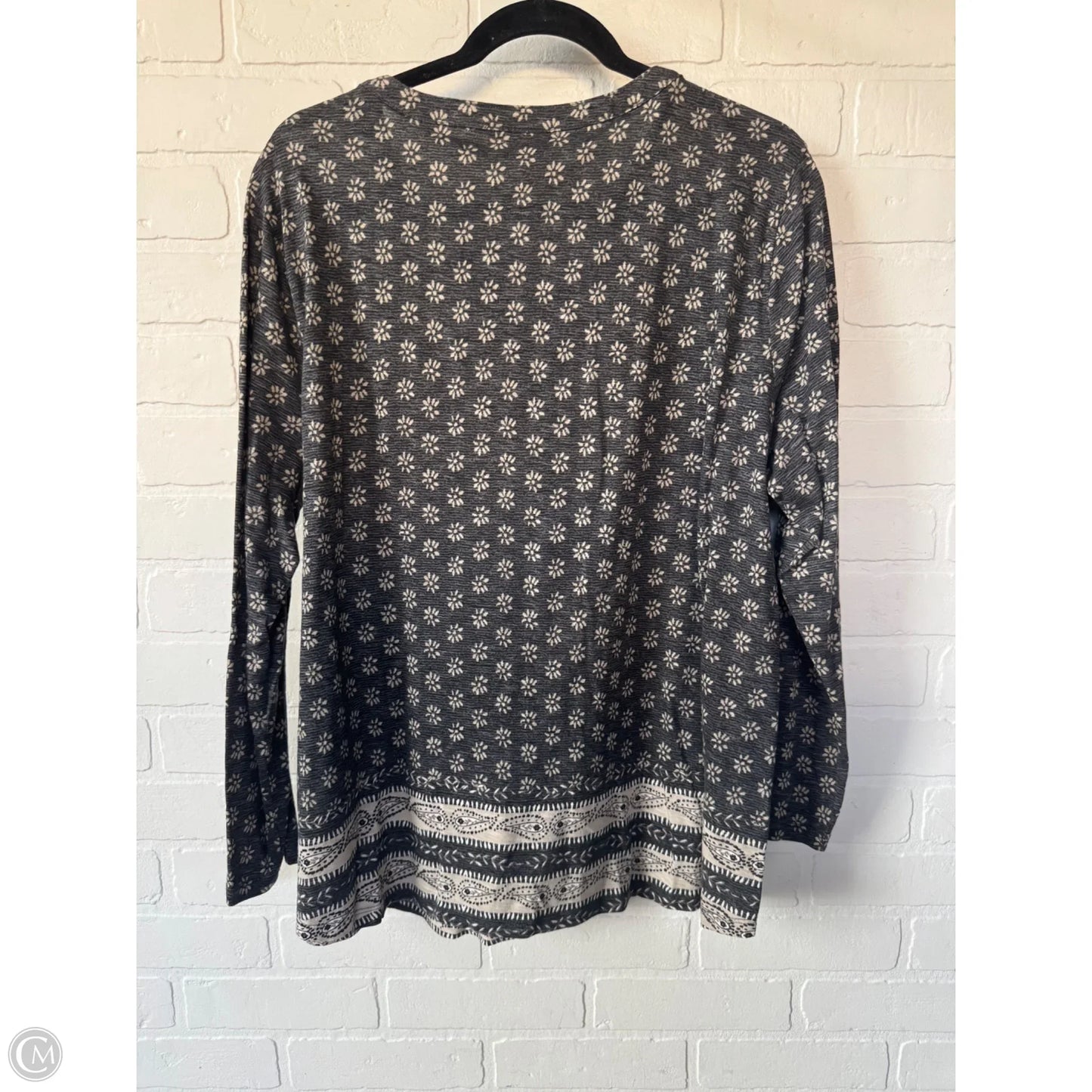 Top Long Sleeve By Style And Co Collection Women In Grey & Tan, Size: 1x