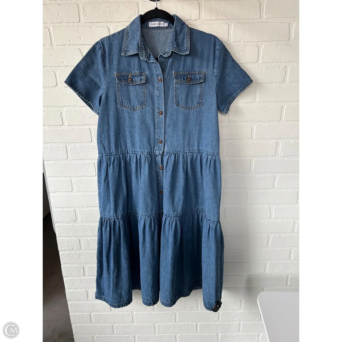 Dress Casual Midi By Misook In Blue Denim, Size: S