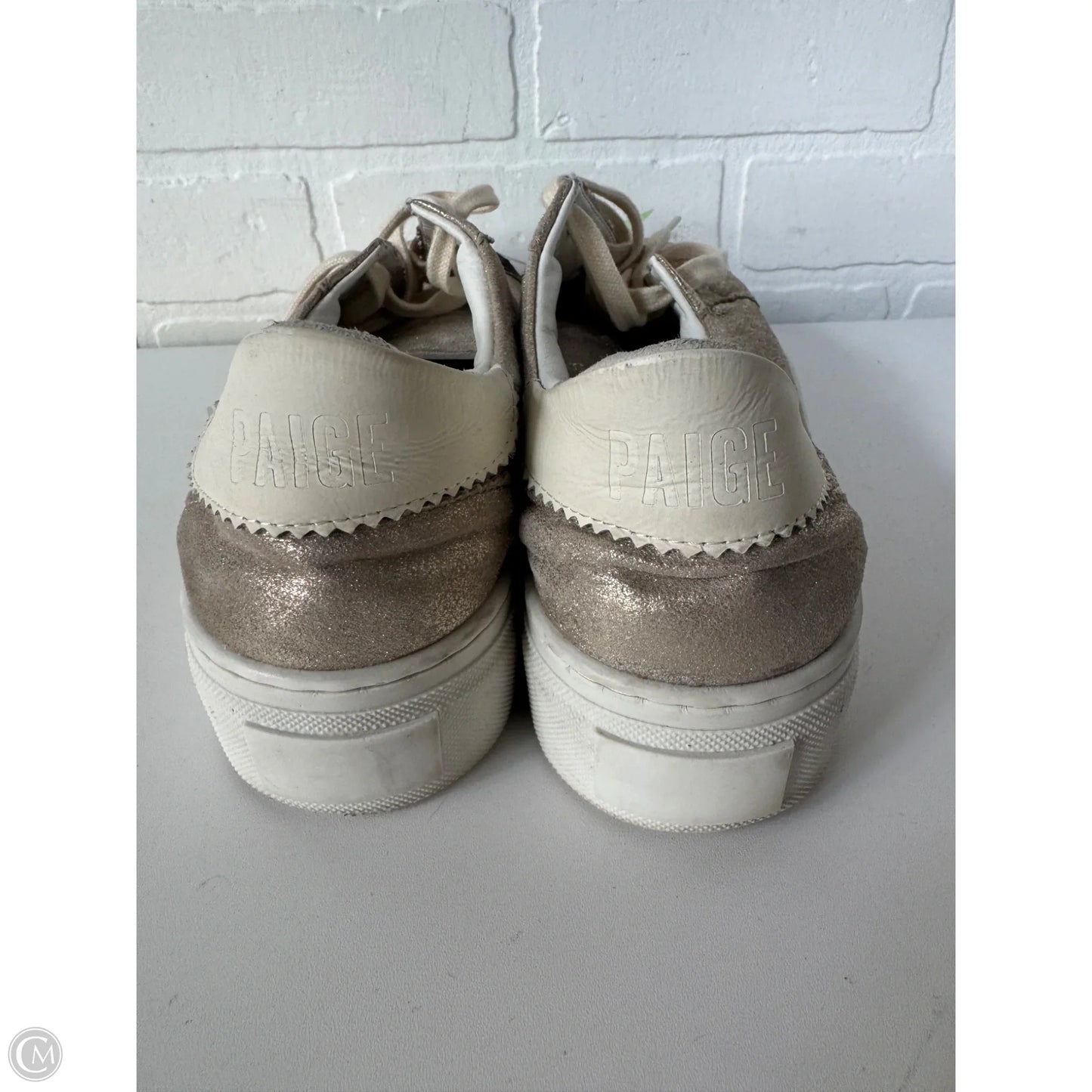 Shoes Sneakers By Paige In Gold, Size: 9.5