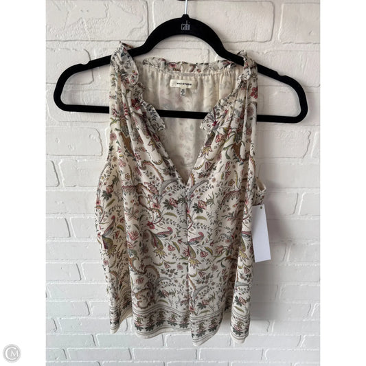 Blouse Sleeveless By Max Studio In Cream & Green, Size: Xs
