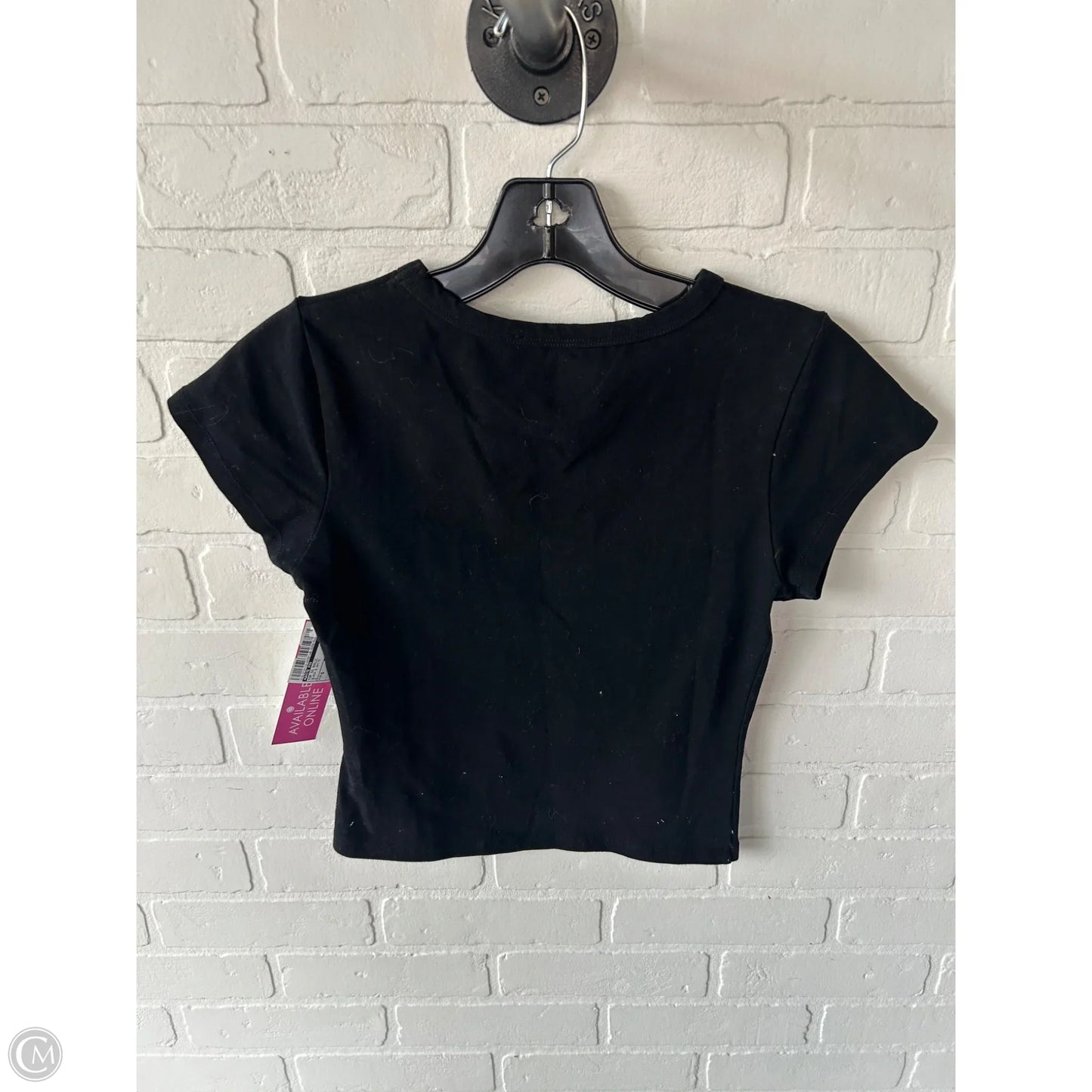 Top Short Sleeve Basic By White Fox In Black & White, Size: S