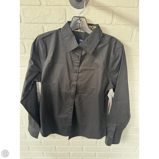 Blouse Long Sleeve By Chaps In Black, Size: Xs