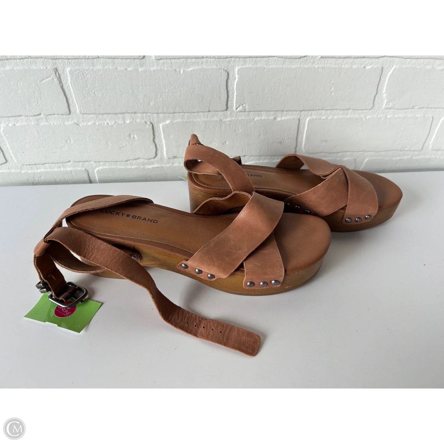 Sandals Heels Block By Lucky Brand In Brown, Size: 8.5