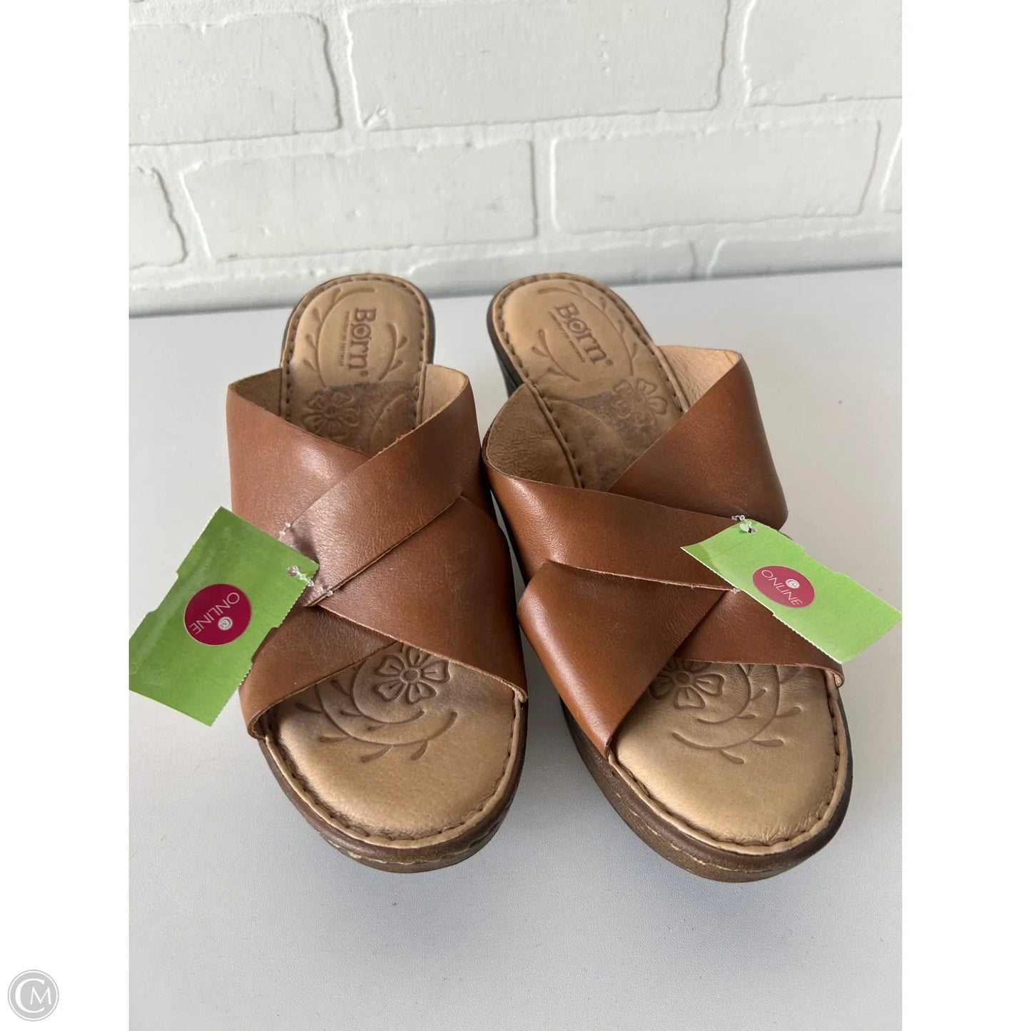 Sandals Heels Block By Born In Brown, Size: 8