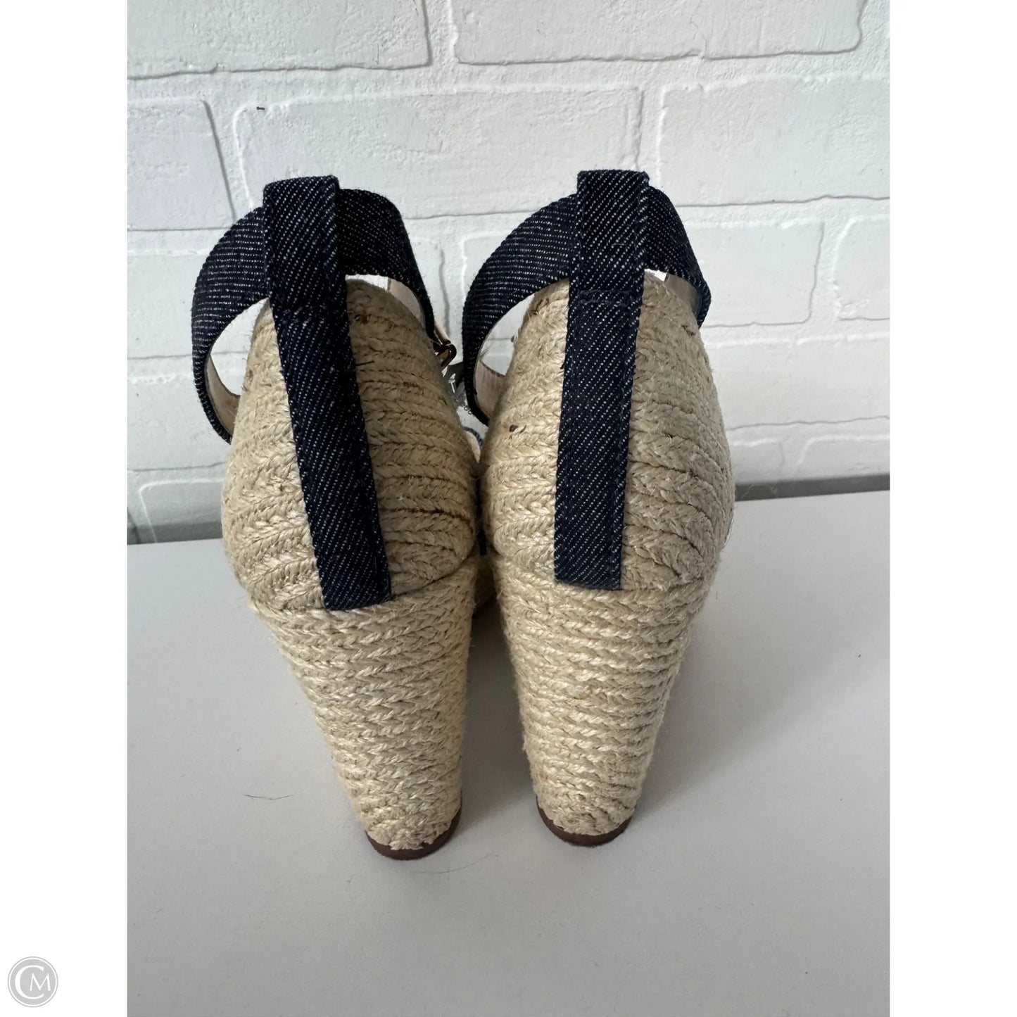 Sandals Heels Wedge By Vince Camuto In Blue Denim, Size: 7