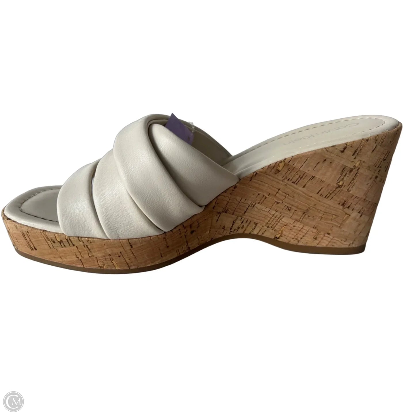 Sandals Heels Wedge By Calvin Klein In Cream & Tan, Size: 9