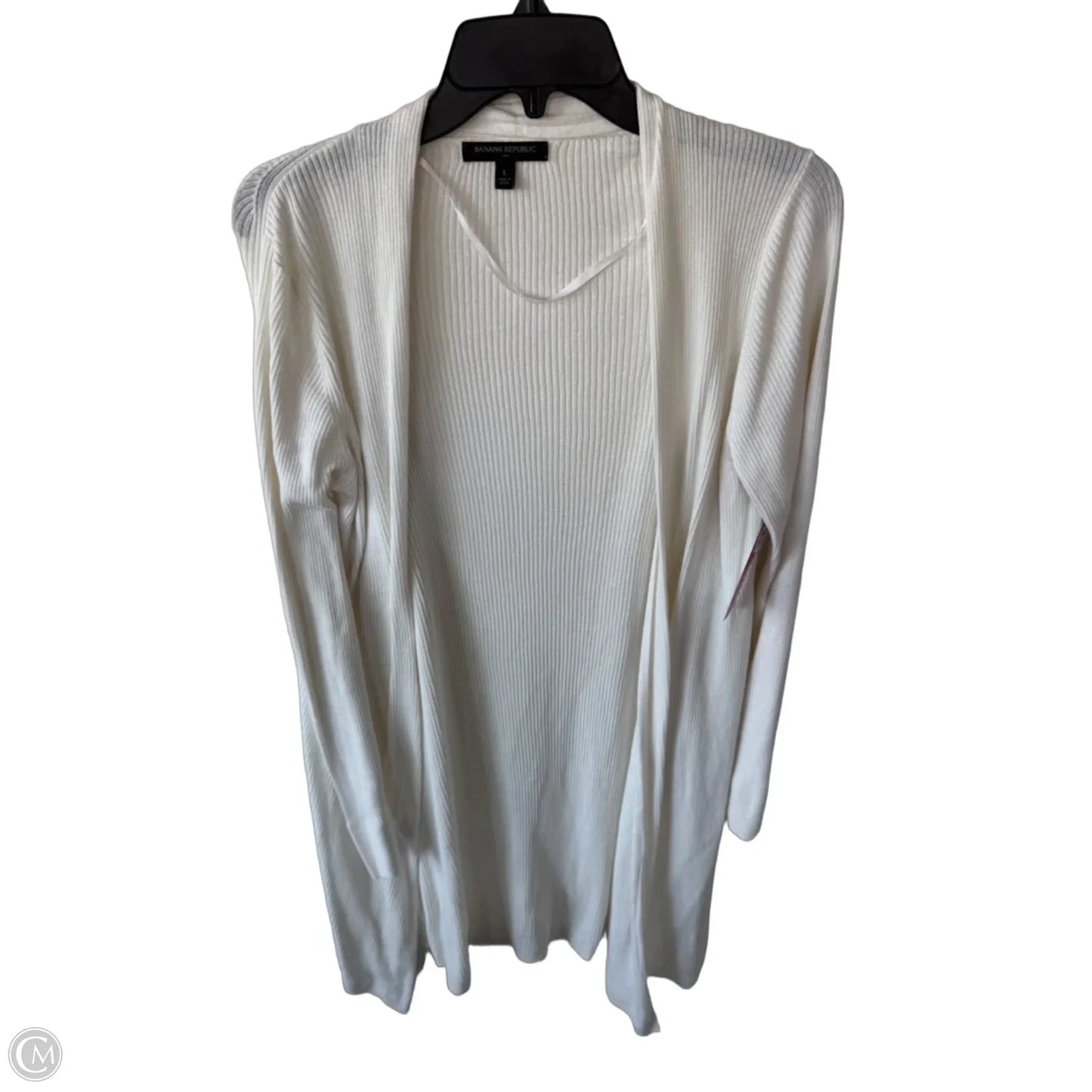 Sweater Cardigan By Banana Republic In Ivory, Size: L
