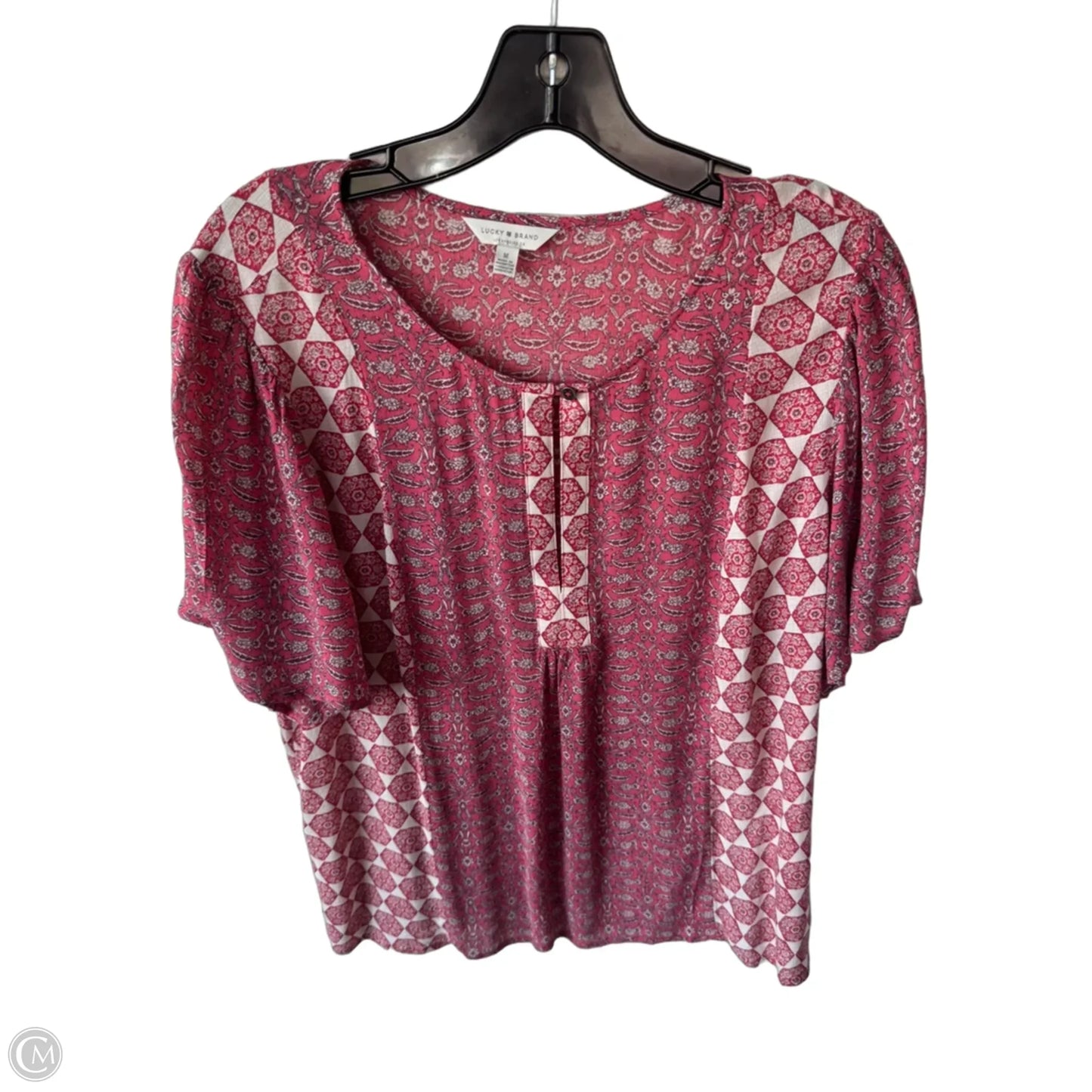 Top Short Sleeve By Lucky Brand In Red, Size: M