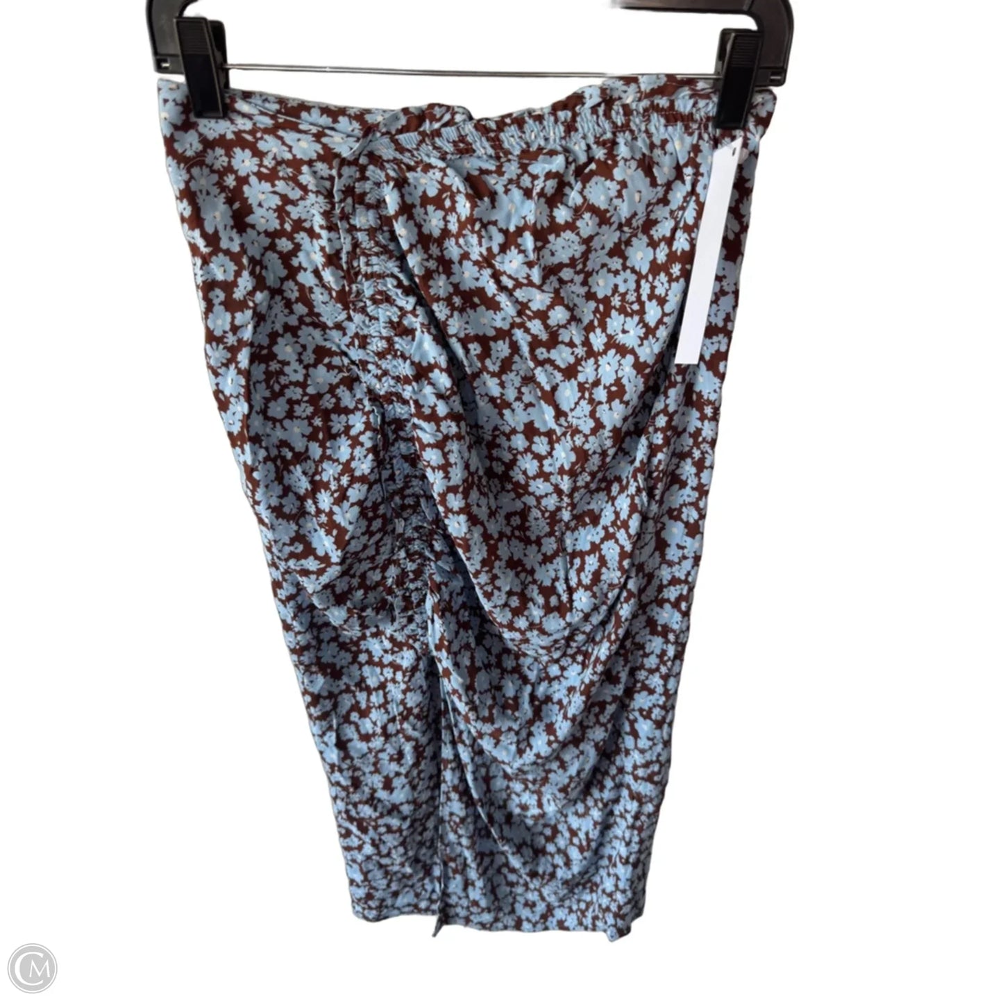 Skirt Midi By Zara In Blue & Brown, Size: 4