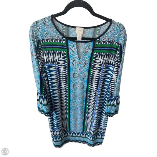 Dress Work By Chicos In Blue & White, Size: L