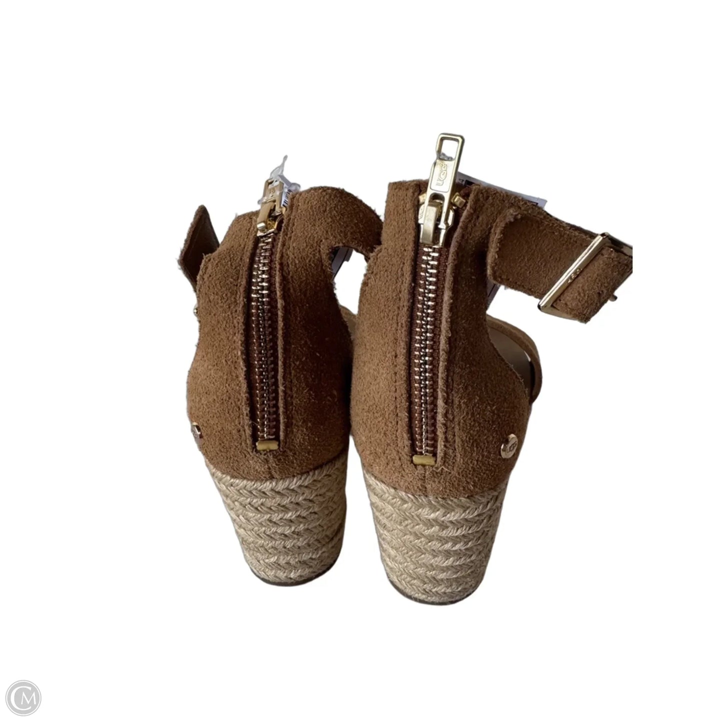 Sandals Designer By Ugg In Brown & Cream, Size: 8