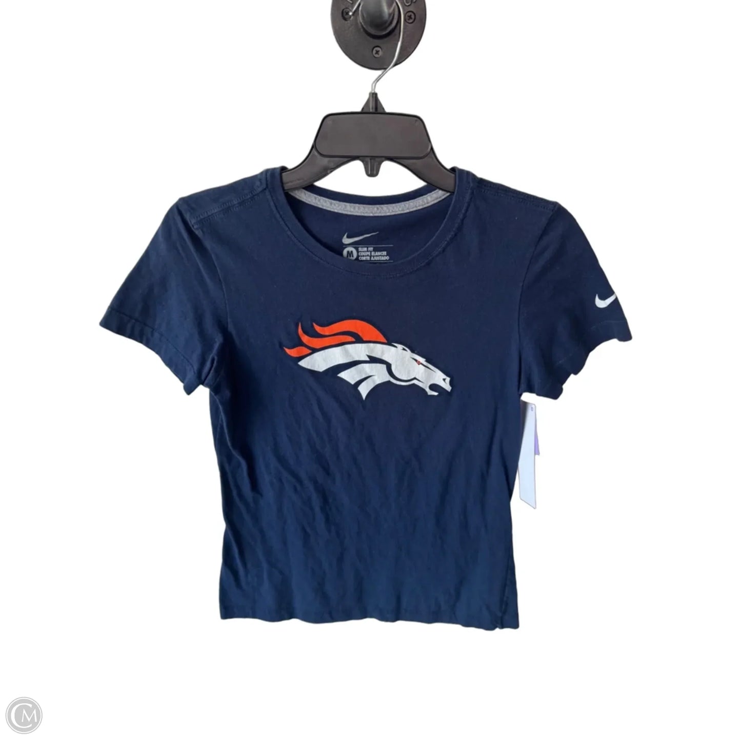 Top Short Sleeve By Nike In Blue & Orange, Size: M