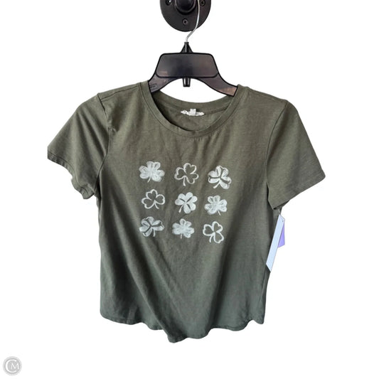 Top Short Sleeve Basic By Maurices In Green & White, Size: S