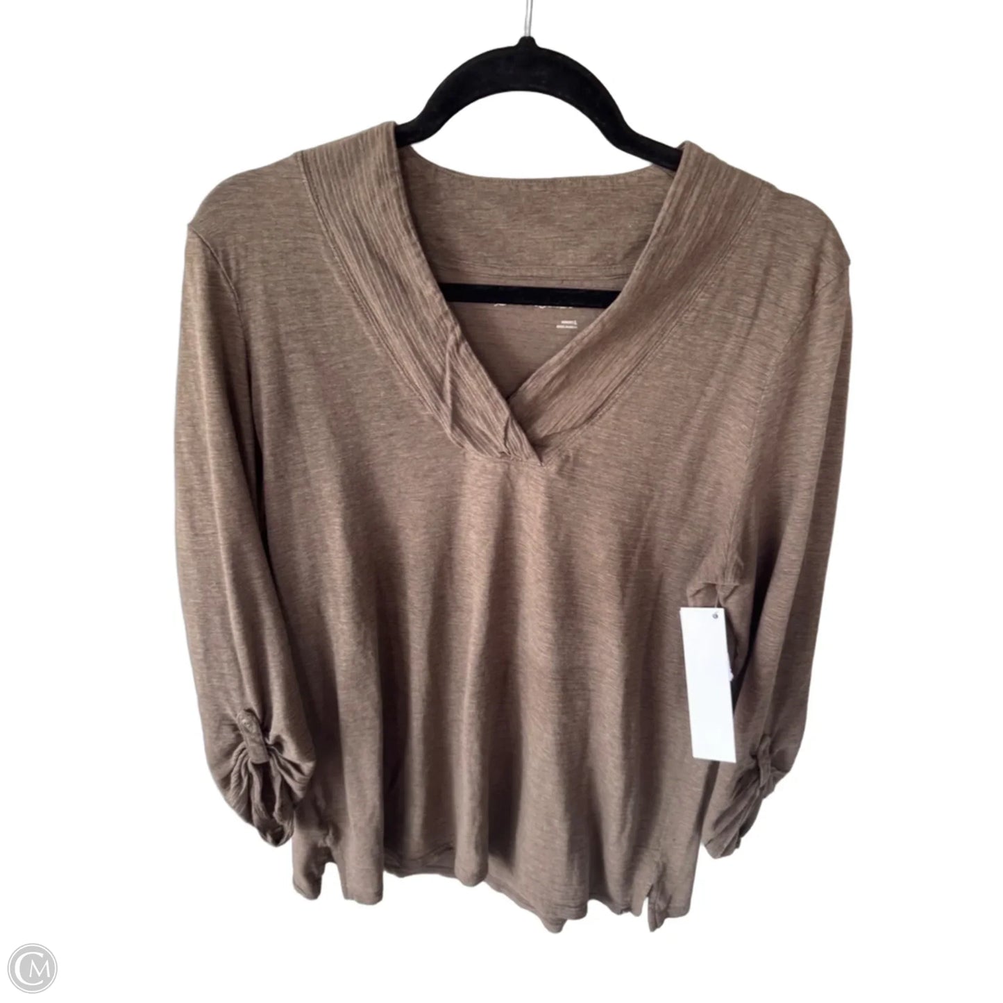Tunic Long Sleeve By Eddie Bauer In Brown, Size: L