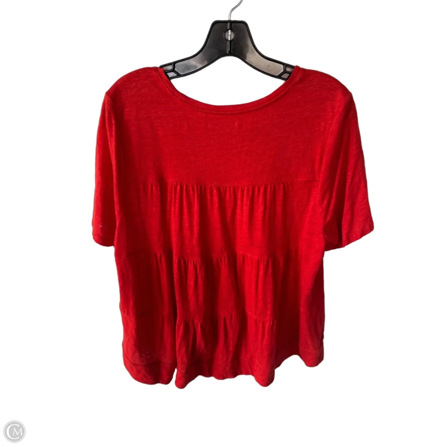 Top Short Sleeve By Chicos In Orange, Size: L