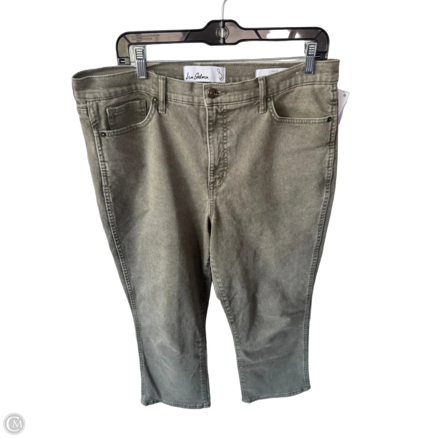 Jeans Flared By Sam Edelman In Green Denim, Size: 12