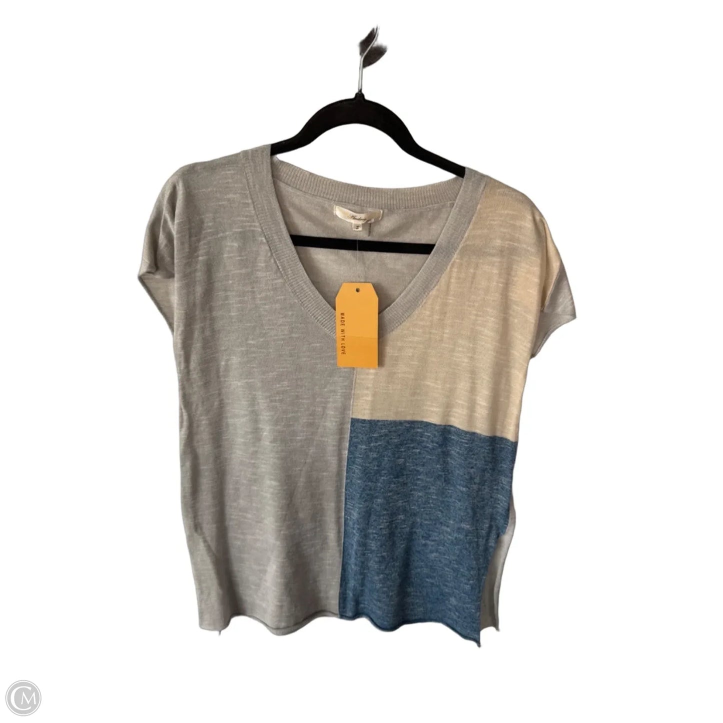 Vest Sweater By Andree By Unit In Grey & Tan, Size: S